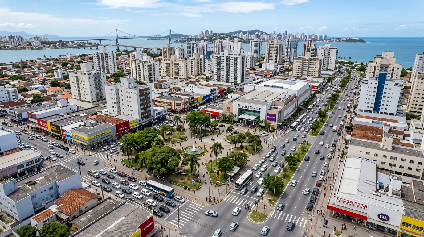 Praça Kobrasol e polo comercial de São José com o maior índice de comércio por habitante da Grande Florianópolis
